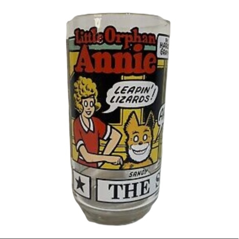 Little Orphan Annie The Sunday Funnies Glass Tumbler Vintage 1976